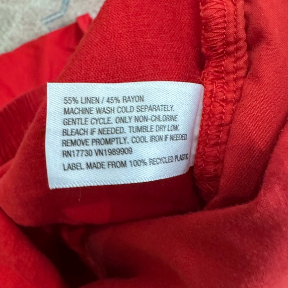 A new day high rise wide leg linen blend Red pants size medium - Picture 12 of 12